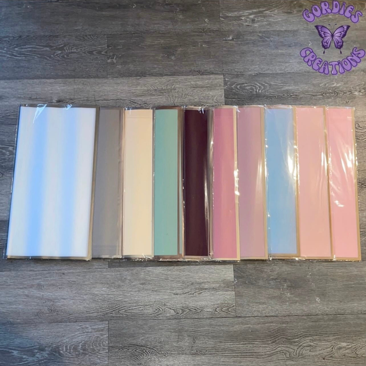 Bronze Border Floral Bouquet Wrapping Paper