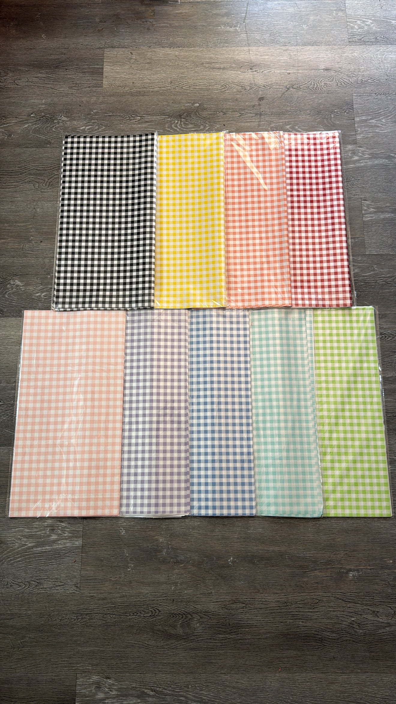 Gingham Floral Bouquet Wrapping Paper