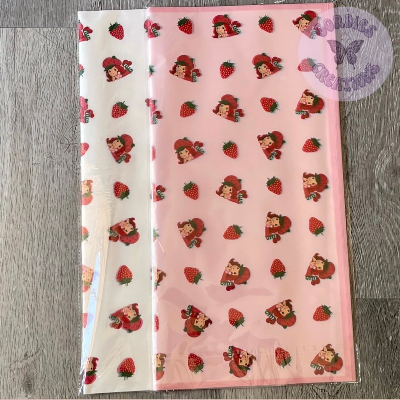 Strawberry Girl Floral Bouquet Wrapping Paper