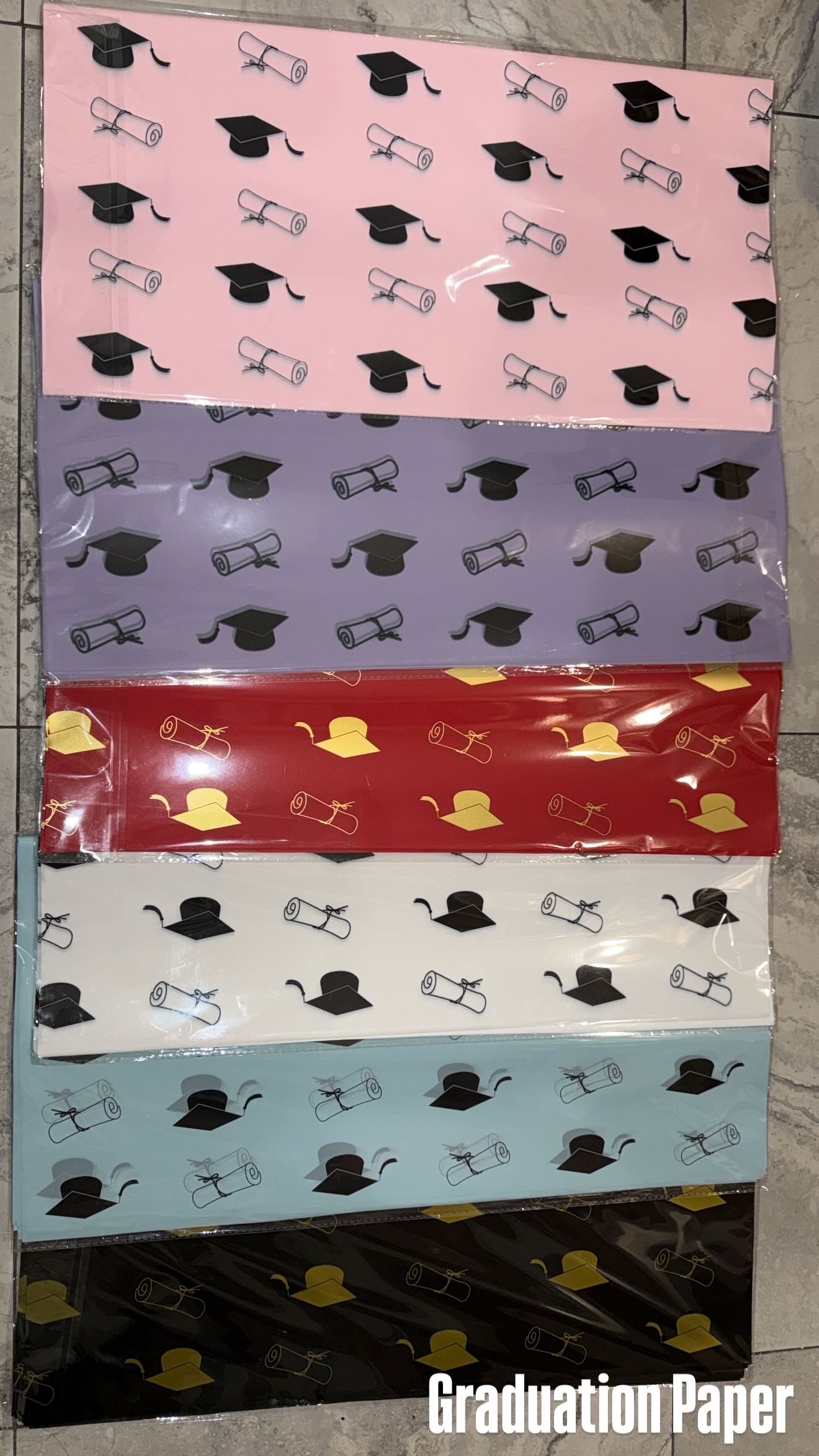 Graduation Floral Bouquet Wrapping Paper
