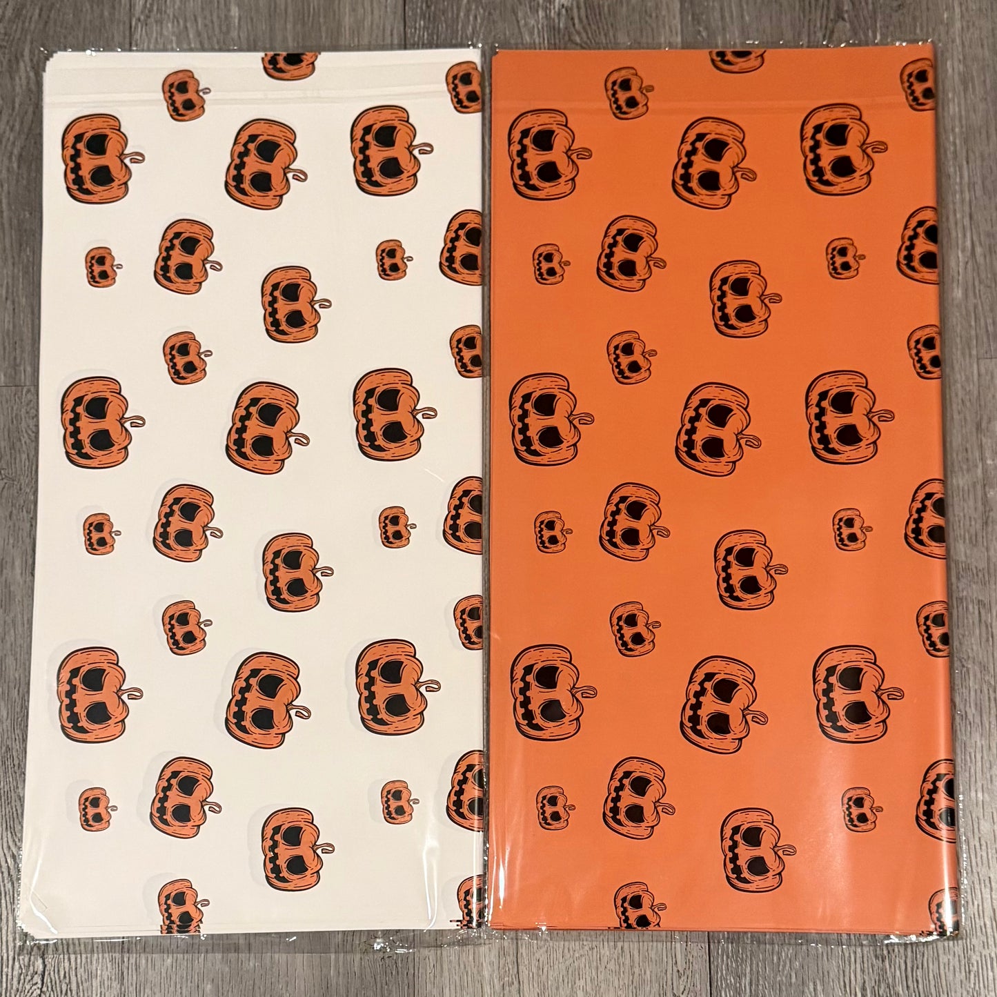 Pumpkin Halloween Floral Bouquet Wrapping Paper