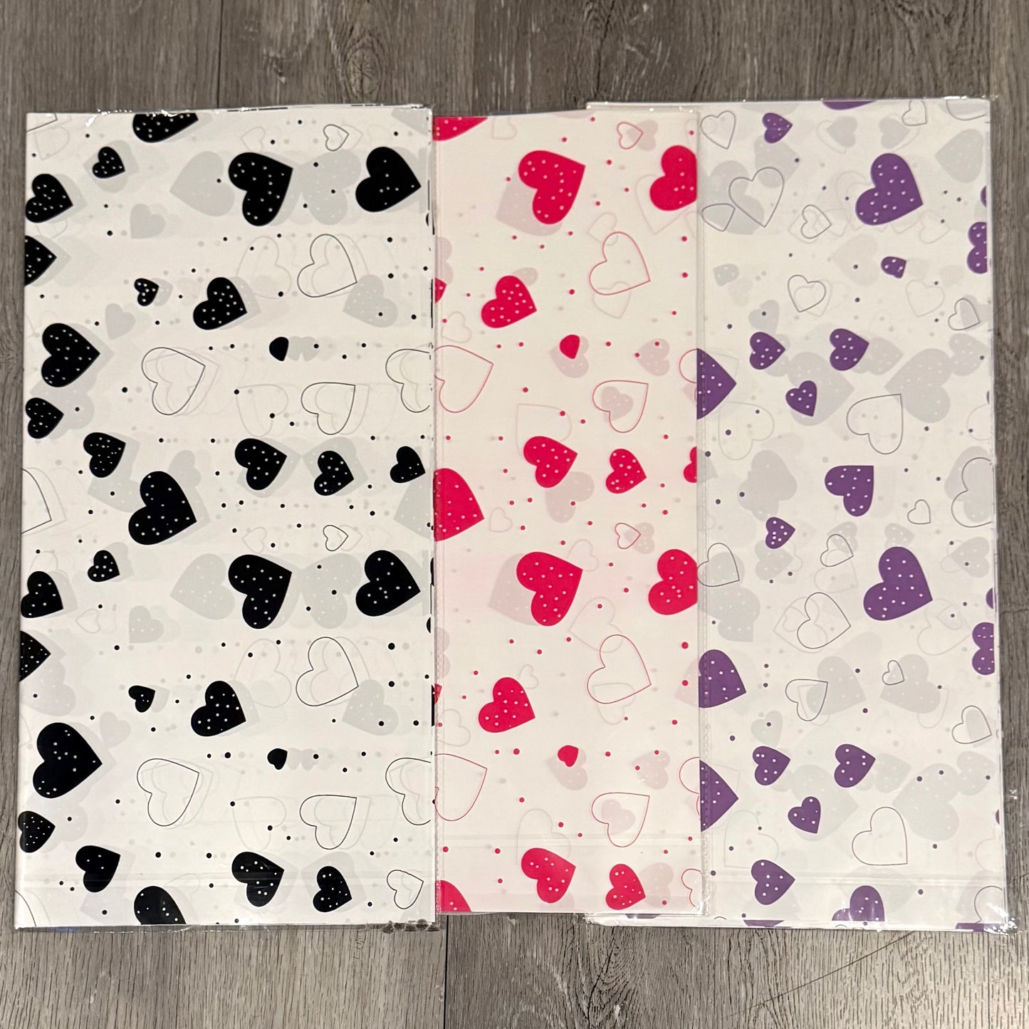 Heart Polka Dot Floral Bouquet Wrapping Paper