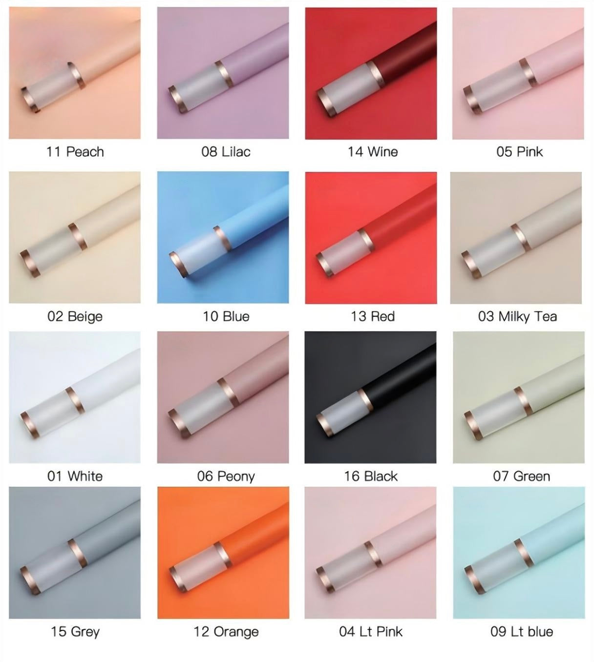 Transparent Border Floral Bouquet Wrapping Paper