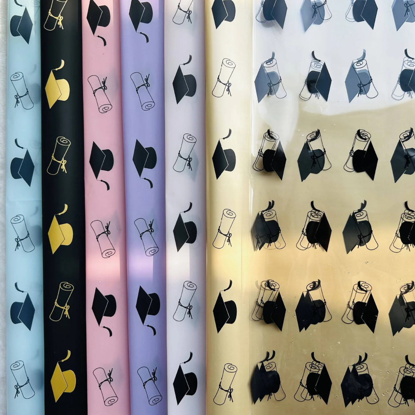 Graduation Floral Bouquet Wrapping Paper