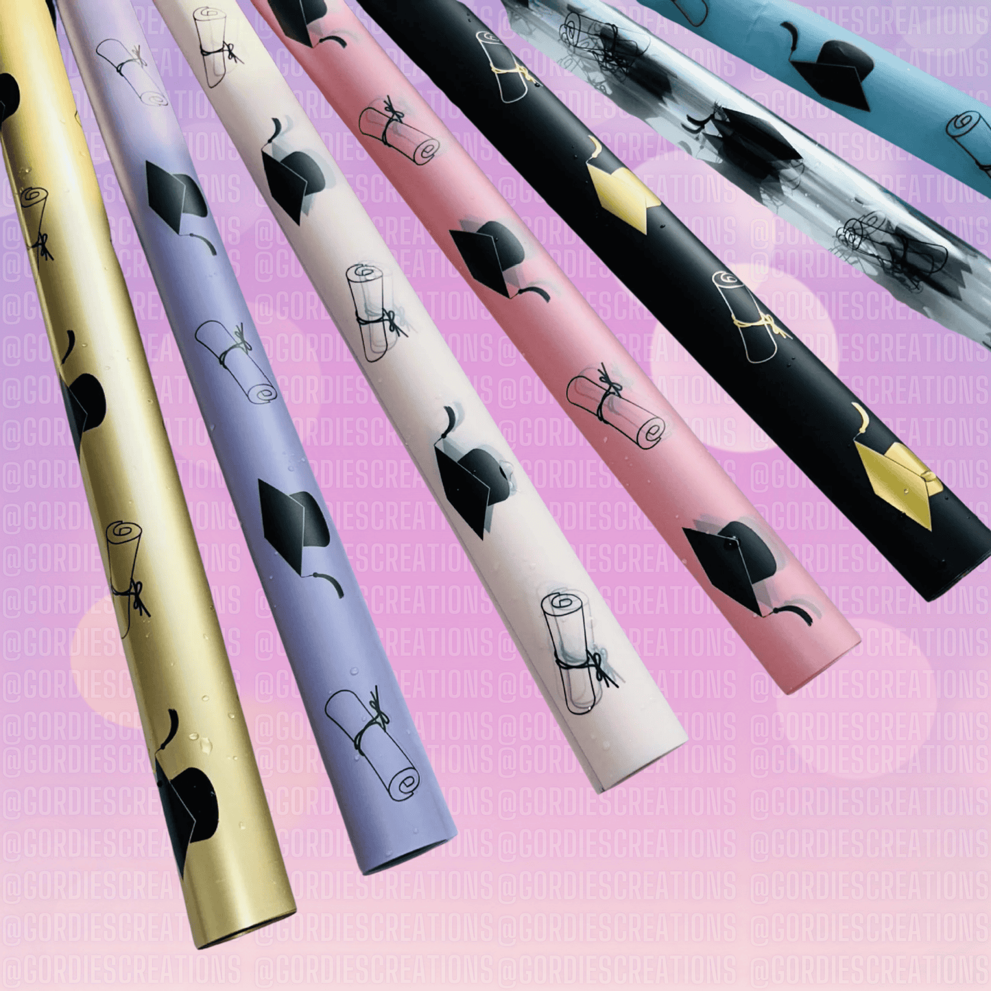 Graduation Floral Bouquet Wrapping Paper