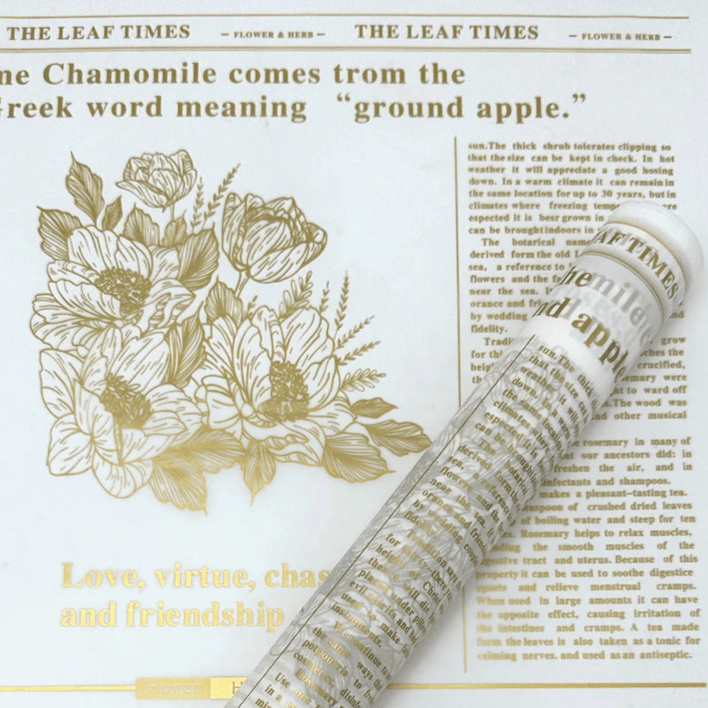Newspaper Floral Bouquet Wrapping Paper