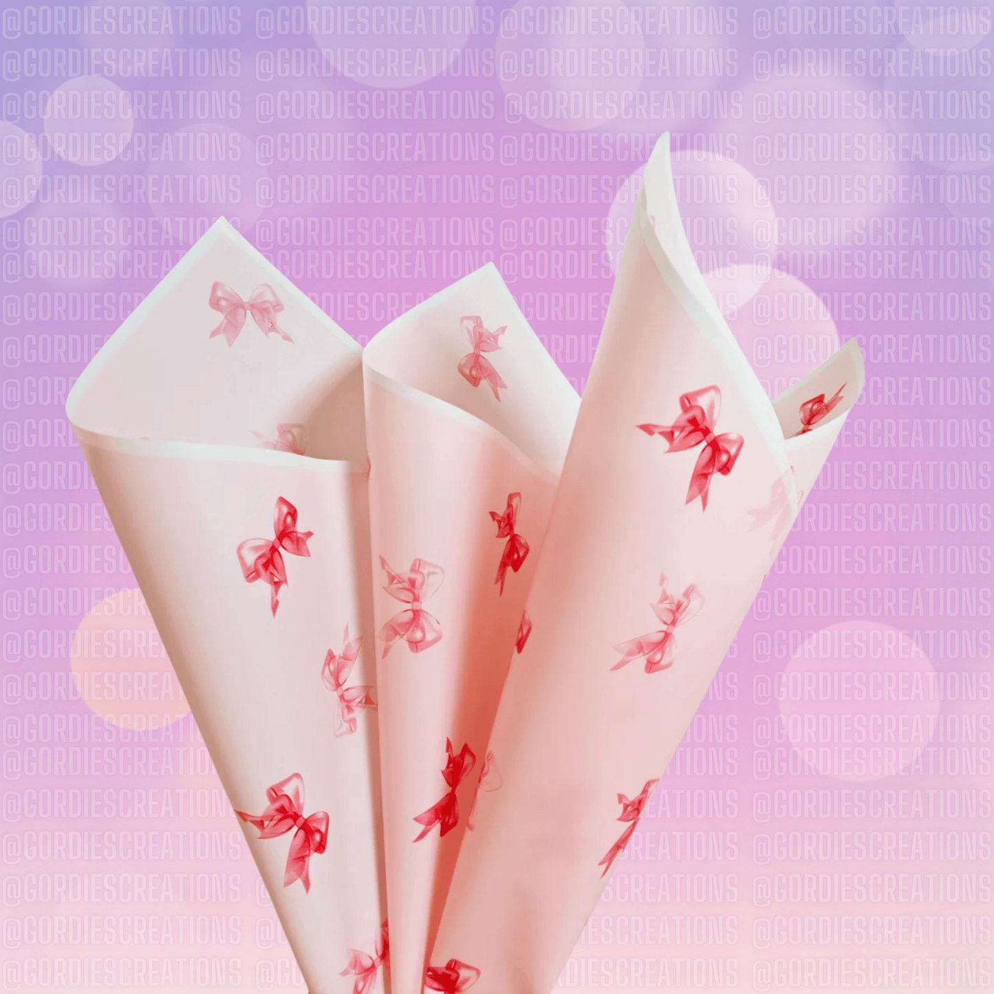 Coquette Bow Floral Bouquet Wrapping Paper