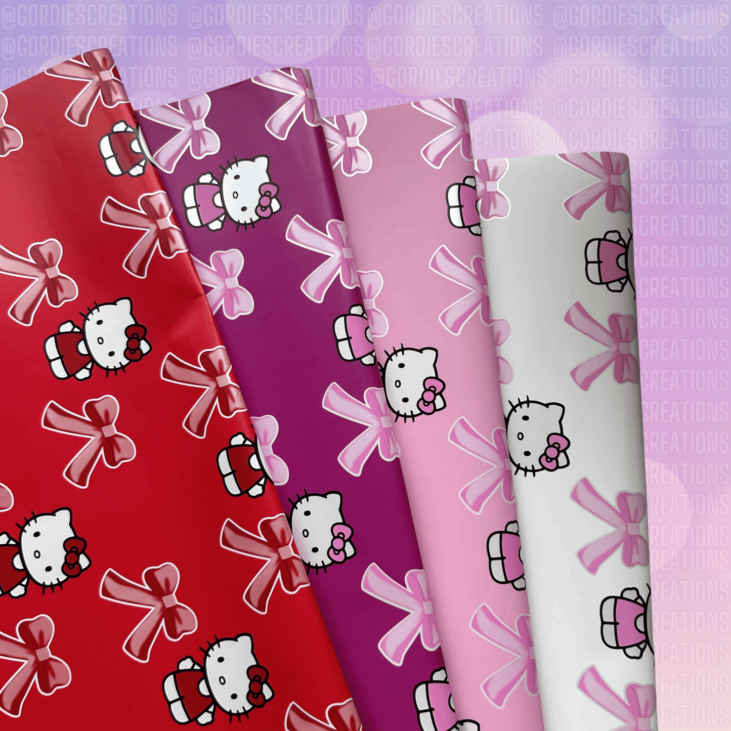HK Bow Floral Bouquet Wrapping Paper