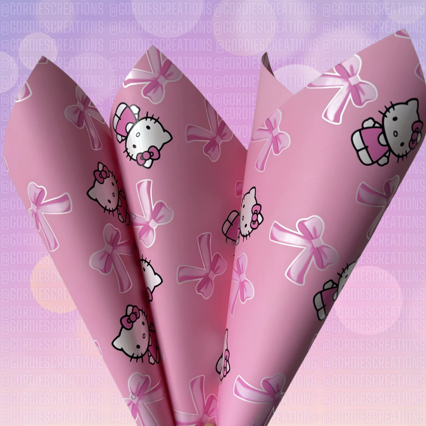 HK Bow Floral Bouquet Wrapping Paper