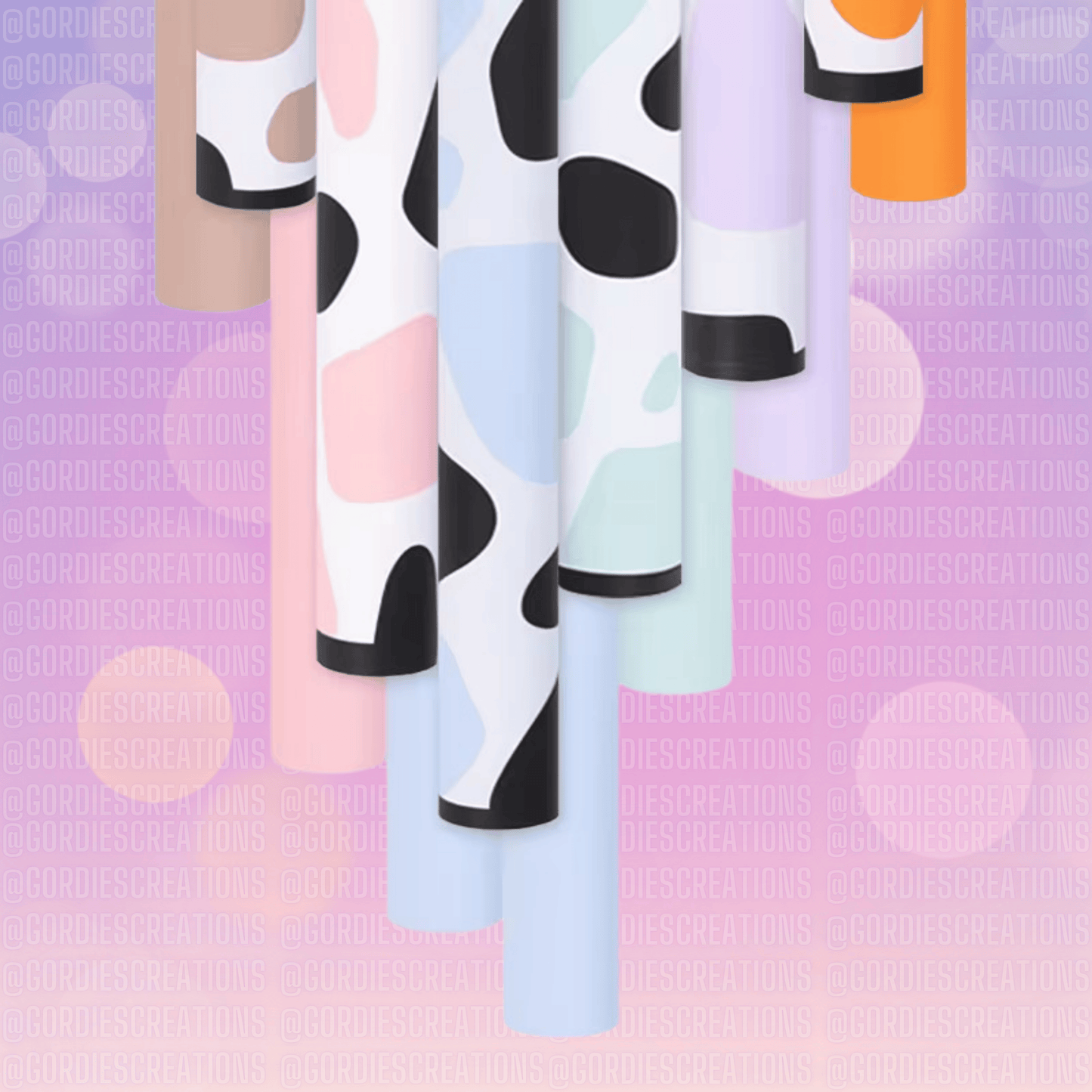 Cow Print Floral Bouquet Wrapping Paper