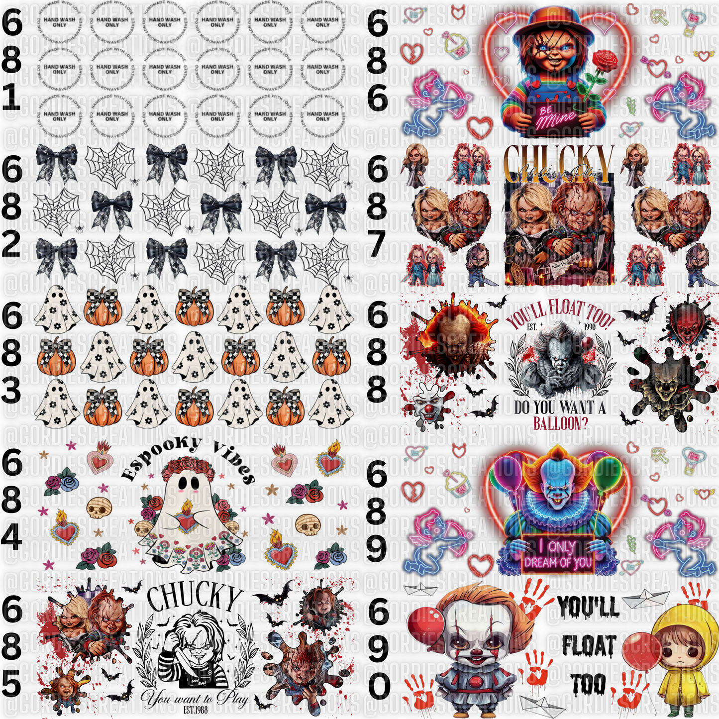 Halloween UV DTF 16 oz Cup Wrap