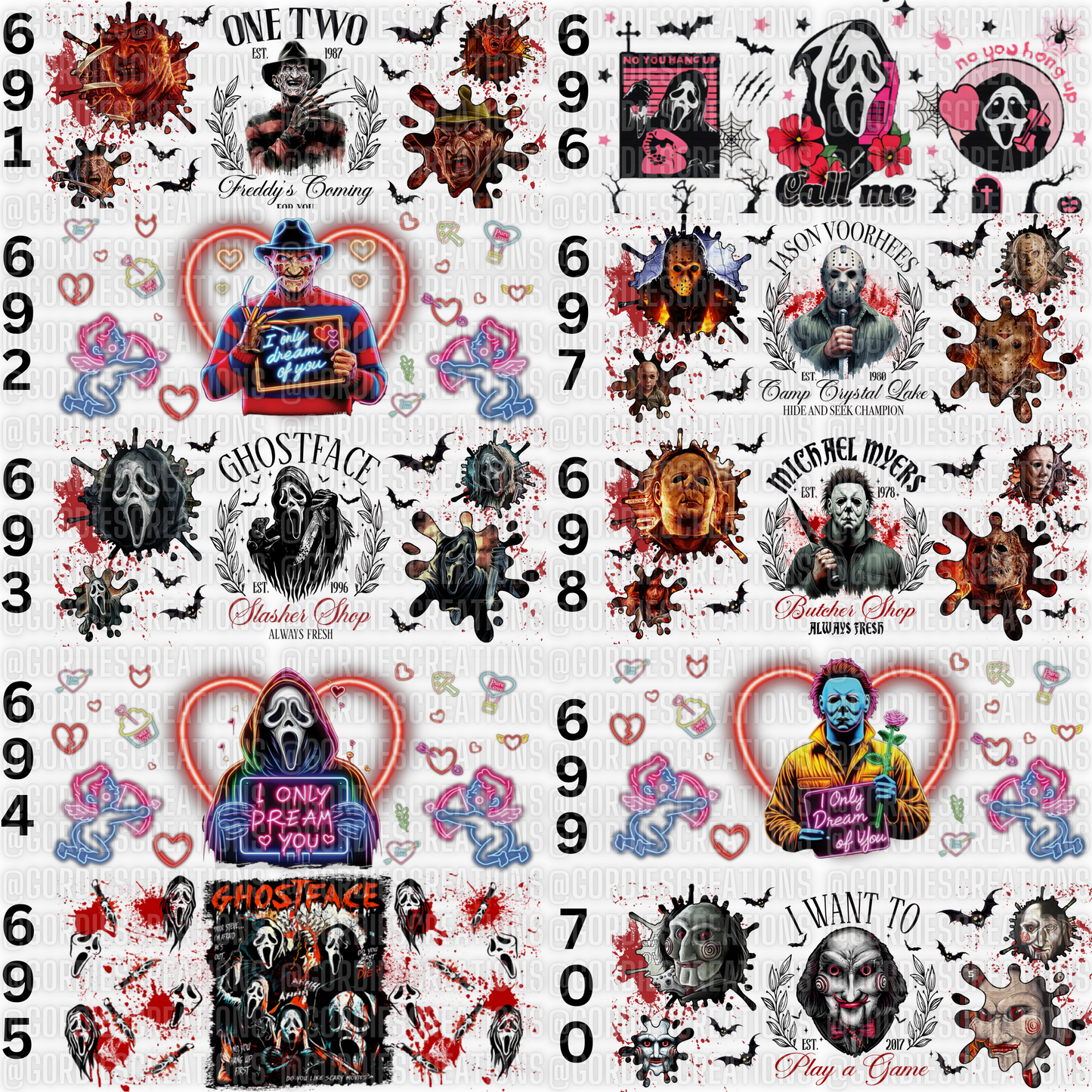 Horror UV DTF 16 oz Cup Wrap