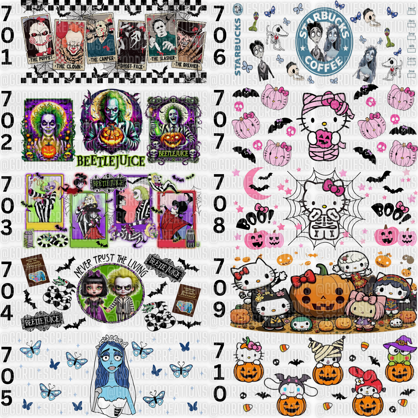 Horror UV DTF 16 oz Cup Wrap