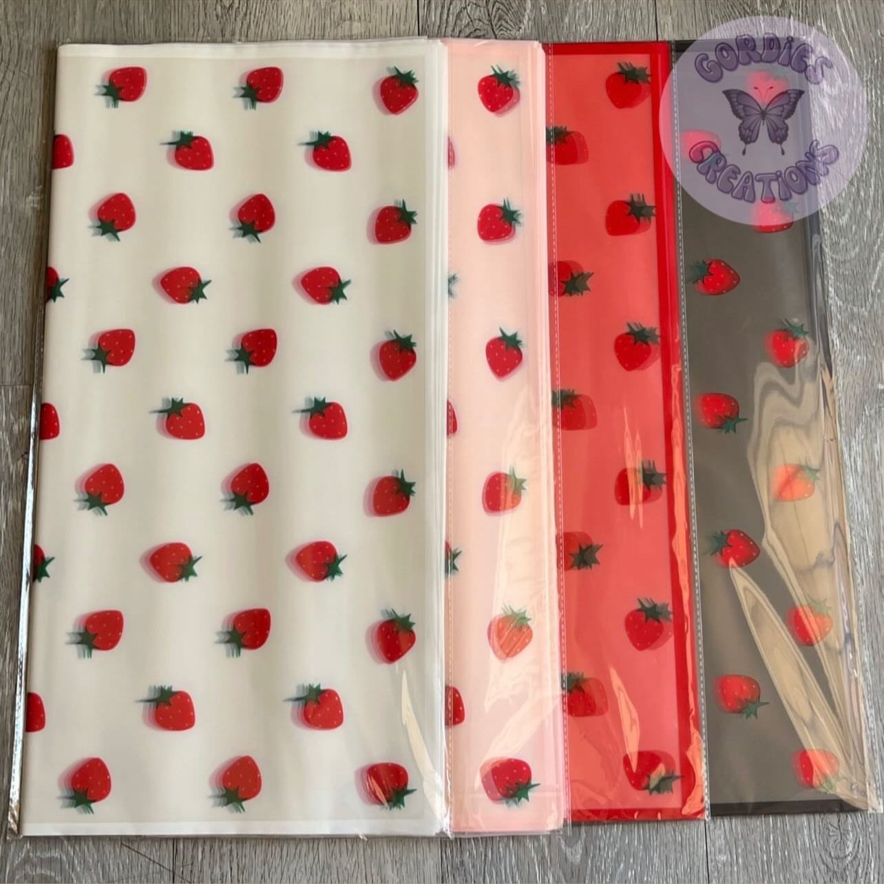 Strawberry Floral Bouquet Wrapping Paper