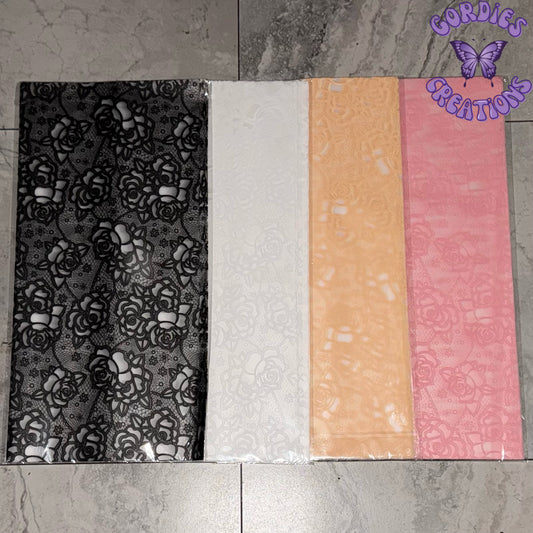 Rose Lace Transparent Floral Bouquet Wrapping Paper