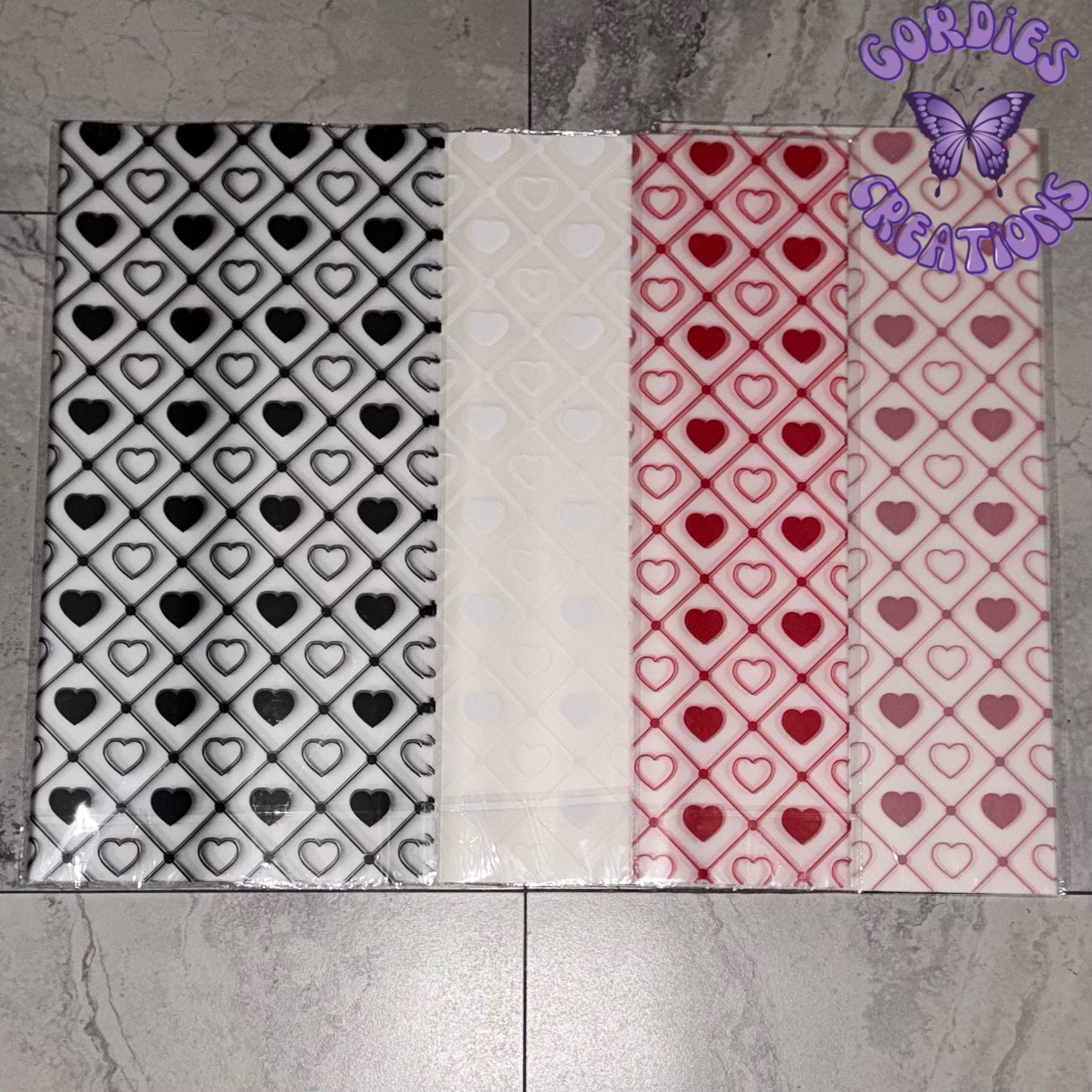 Heart Transparent Floral Bouquet Wrapping Paper
