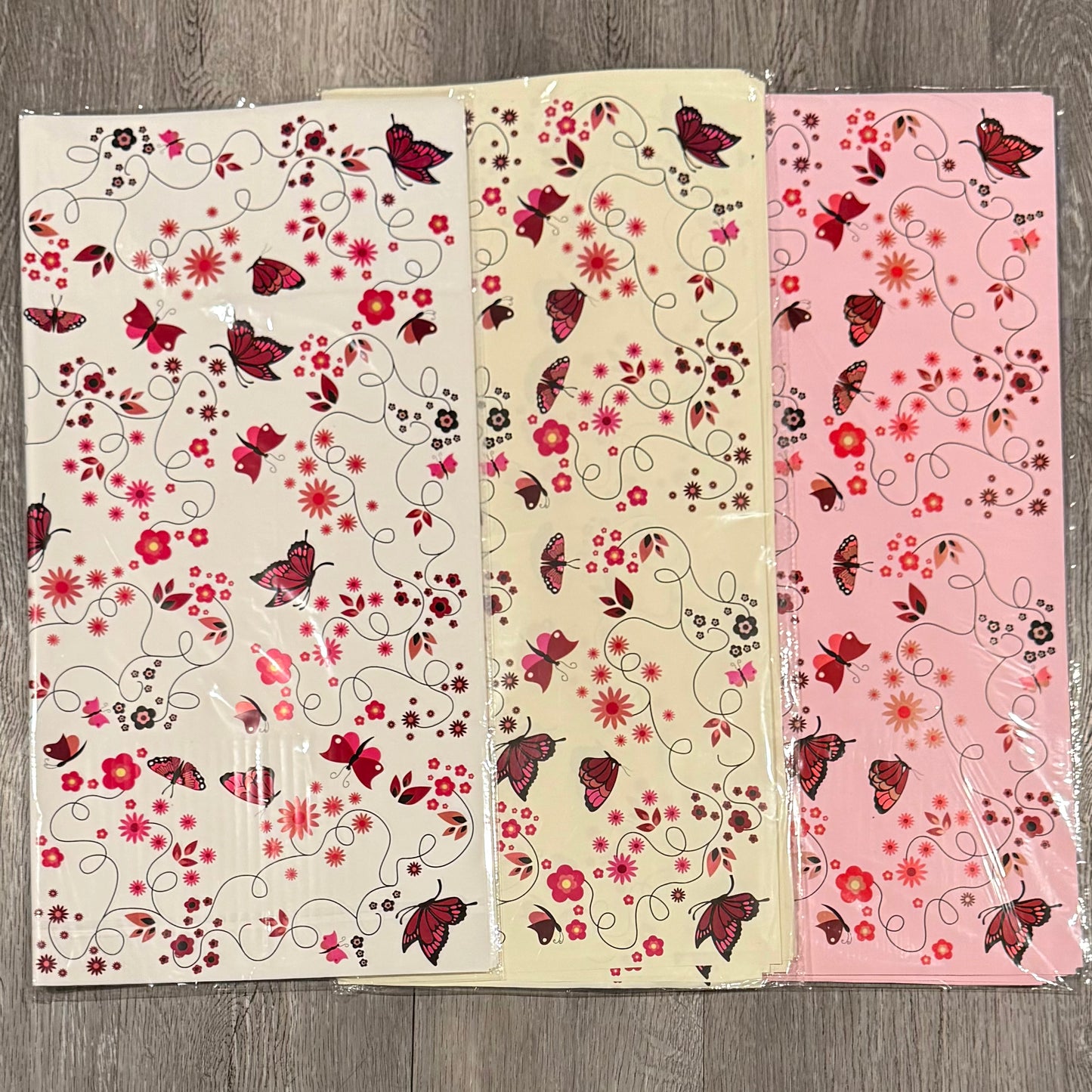Butterfly Floral Bouquet Wrapping Paper