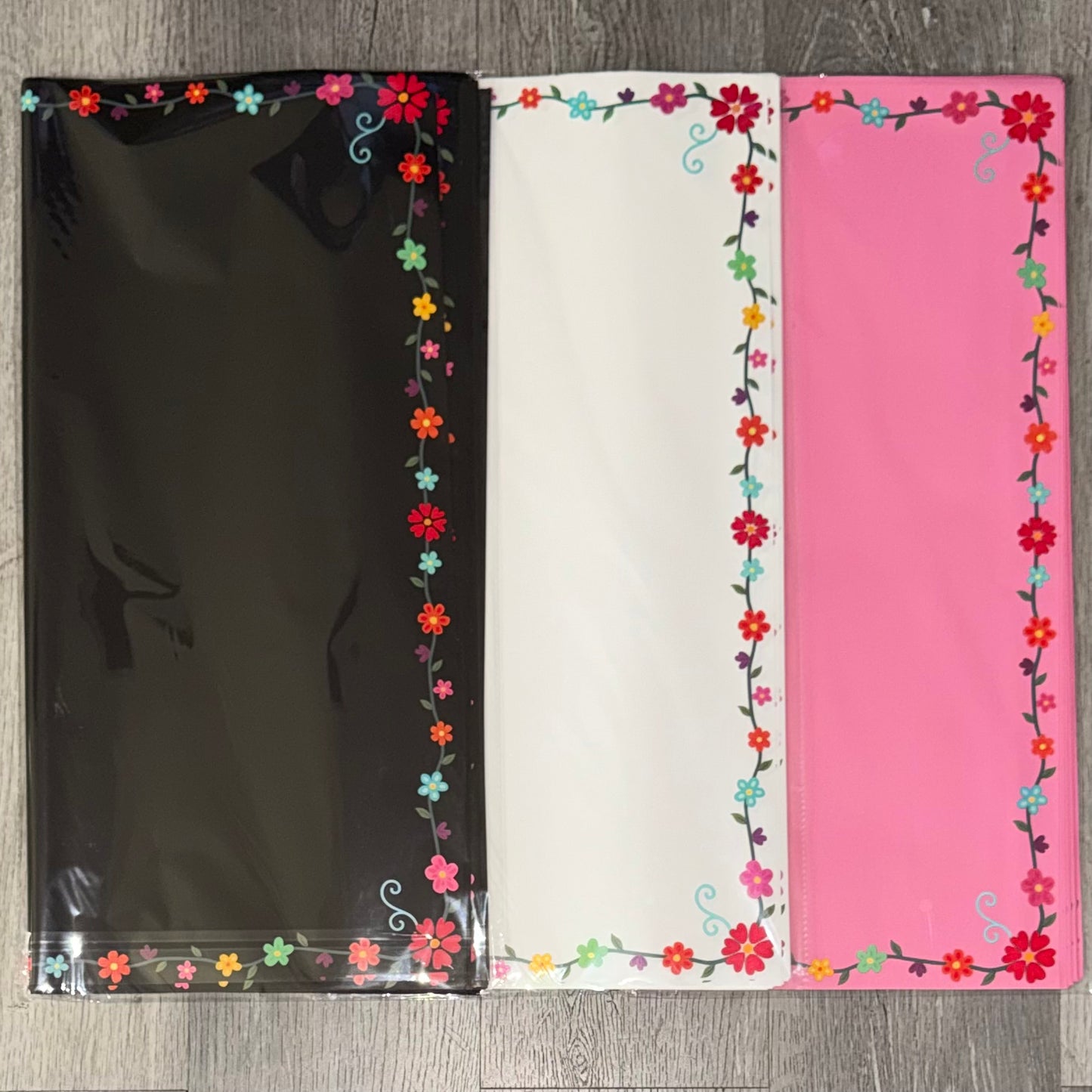 Flower Border Floral Bouquet Wrapping Paper