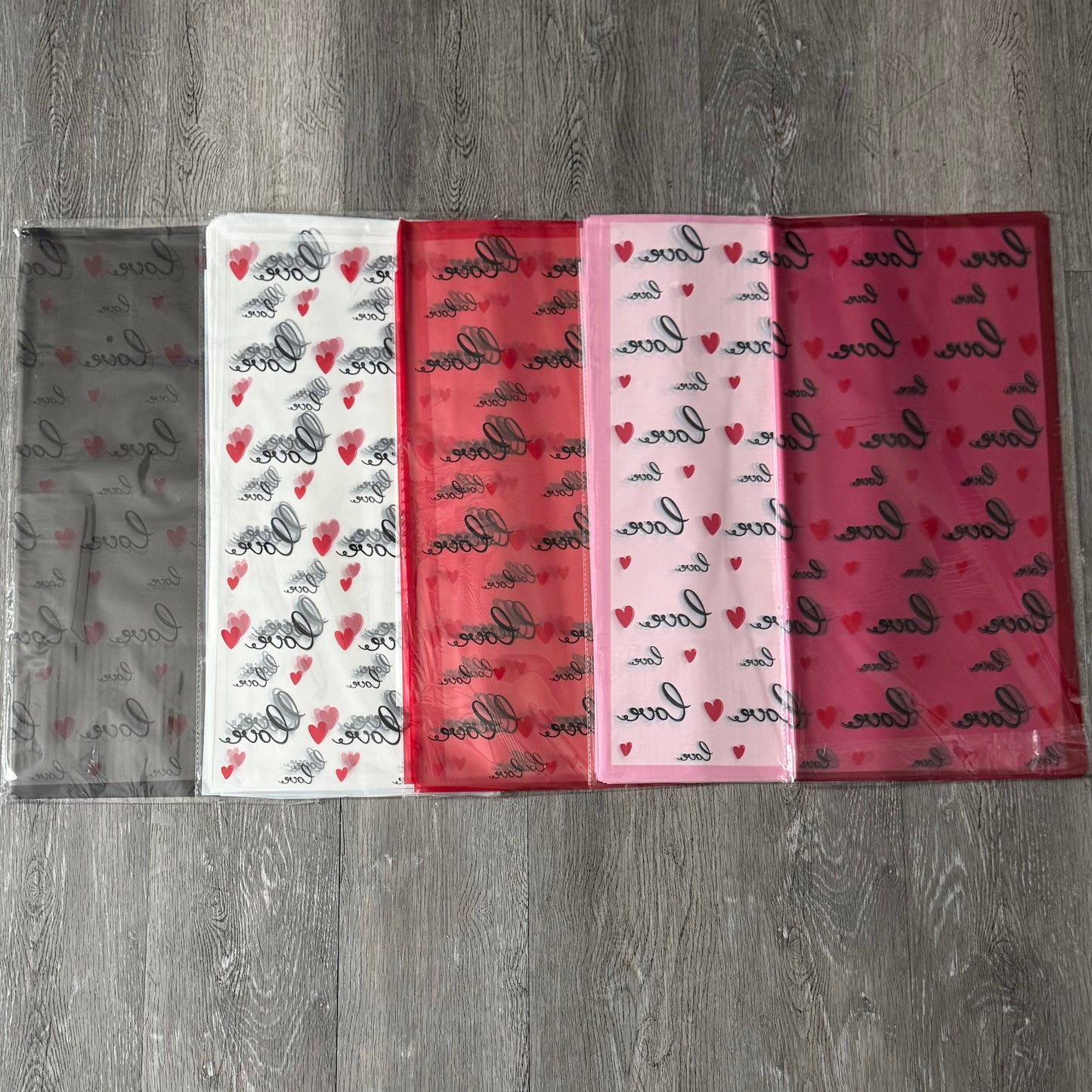 Love Transparent Floral Bouquet Wrapping Paper