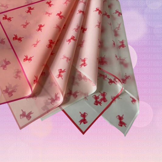 Coquette Bow Floral Bouquet Wrapping Paper