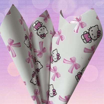 HK Bow Floral Bouquet Wrapping Paper
