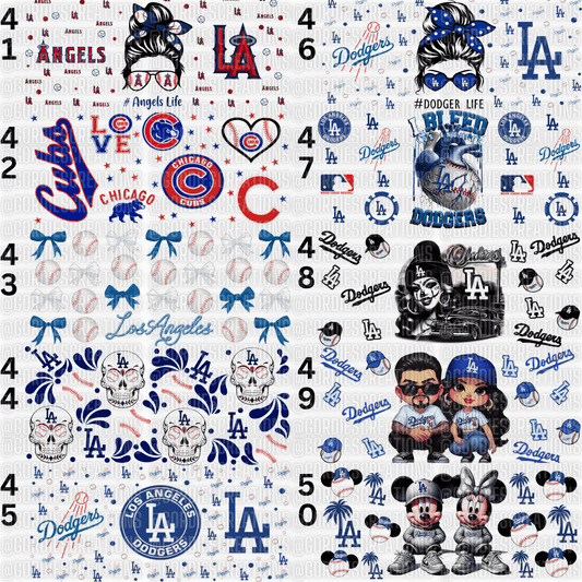 Baseball D UV DTF 16 oz Cup Wrap