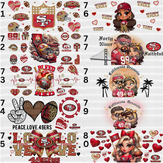 Football UV DTF 16 oz Cup Wrap
