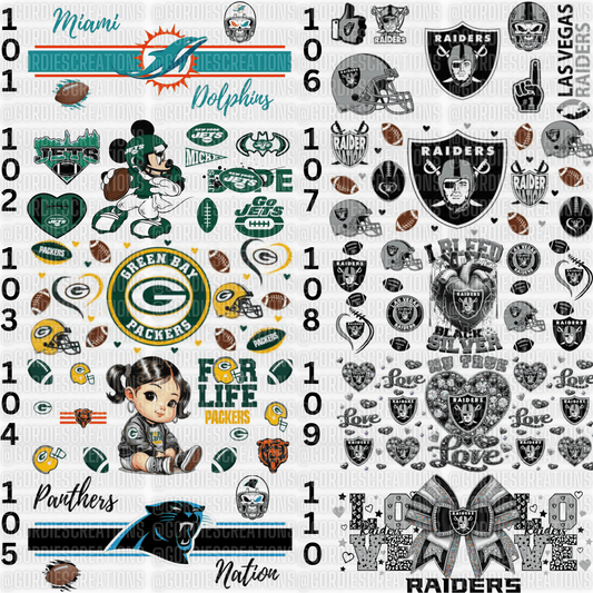 Football UV DTF 16 oz Cup Wrap