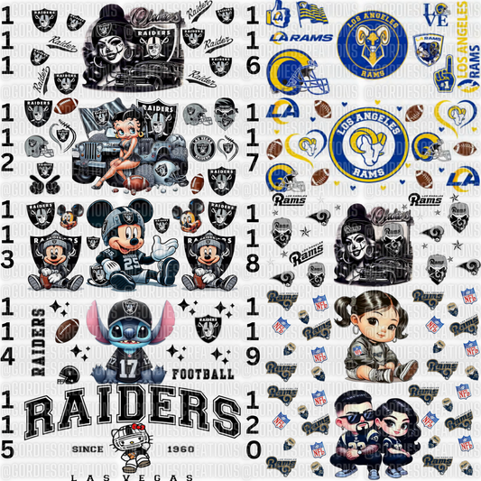 Football UV DTF 16 oz Cup Wrap