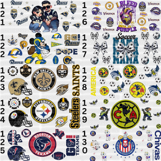 Soccer UV DTF 16 oz Cup Wrap