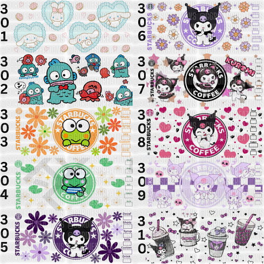 Kawaii Friends UV DTF 16 oz Cup Wrap