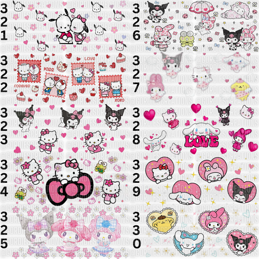 Kawaii Friends UV DTF 16 oz Cup Wrap