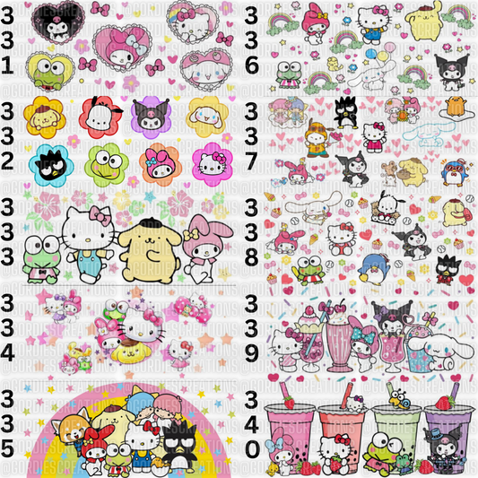 Kawaii Friends UV DTF 16 oz Cup Wrap