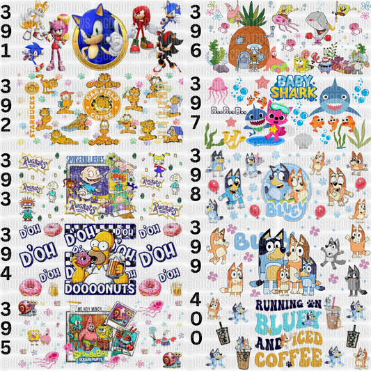 Cartoon UV DTF 16 oz Cup Wrap