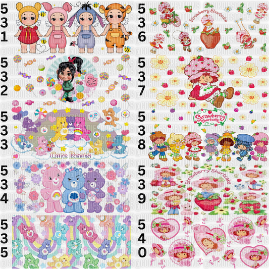 Cartoon UV DTF 16 oz Cup Wrap