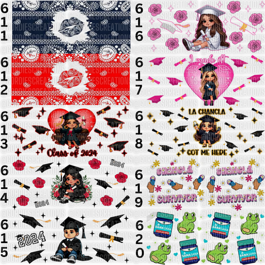Graduation UV DTF 16 oz Cup Wrap