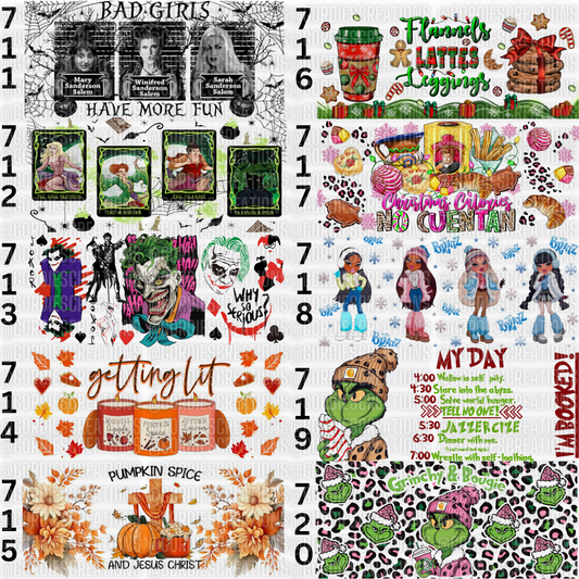 Thanksgiving UV DTF 16 oz Cup Wrap